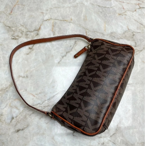 MICHAEL KORS Brown Leather Jet Set Travel Signature Logo Small Shoulder Bag - Picture 10 of 10